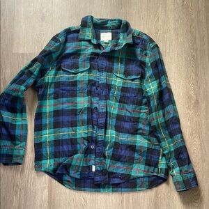 MENS American Eagle Outfitters Blue and Green Casual Button Down Shirt